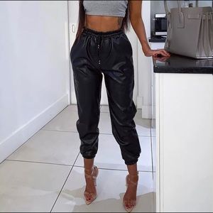 Fashion satin high waist pants